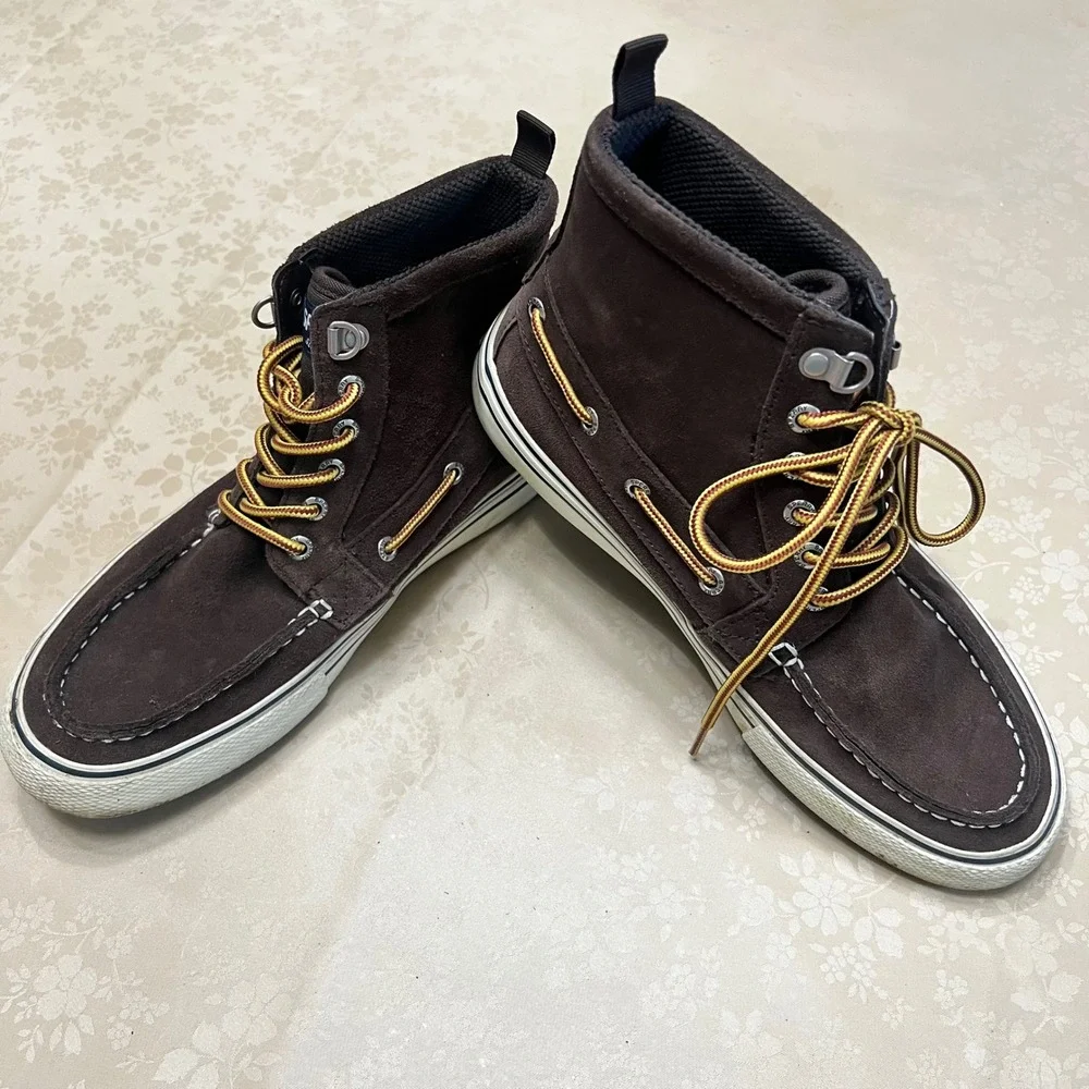 Sperry Top-Sider Mens Bahama Waterproof Suede Boat Shoe Boots Brown STS22635 7.5